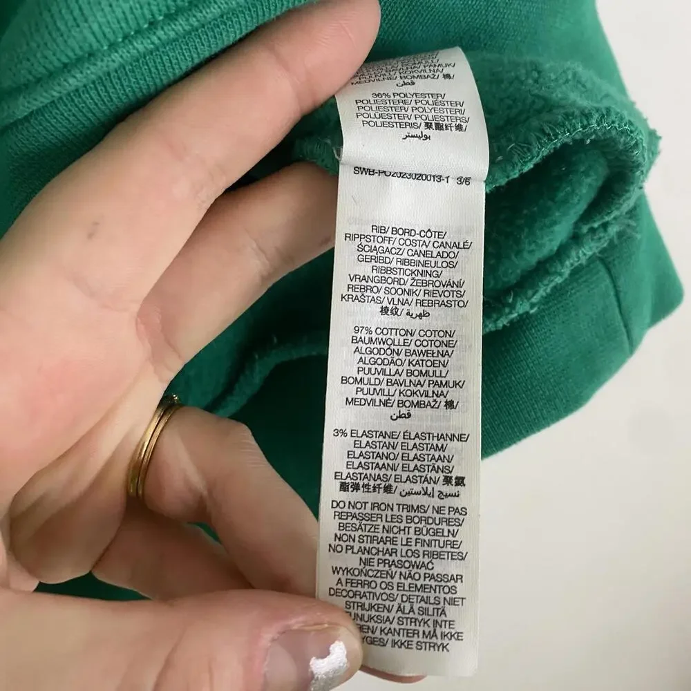 SWEATY BETTY green powerhouse Crewneck pullover sz 10 - Picture 4 of 6